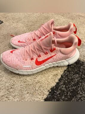 Nike Free Run 5.0 Next Nature Medium Soft Pink/Light Crimson" Colorway Sz 8.5